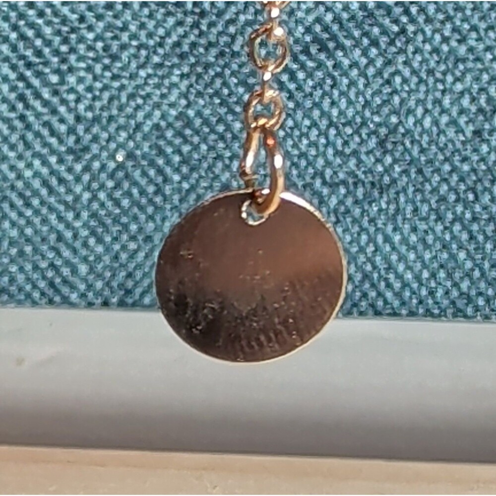 Layered Necklace Gold Tone Medallion Minimalist - Picture 14 of 16